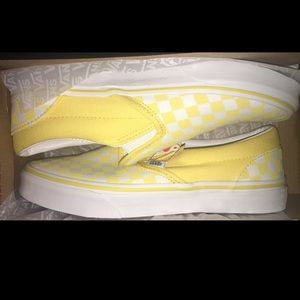 Gold Aspen slip on vans